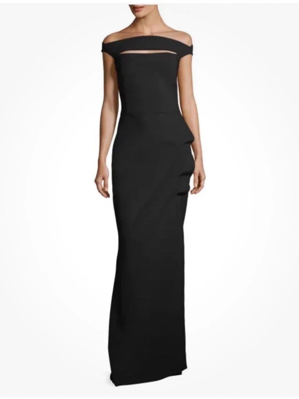 CHIARA BONI LA PETITE ROBE Size 12 Black Off The Shoulder Gown Melania $995